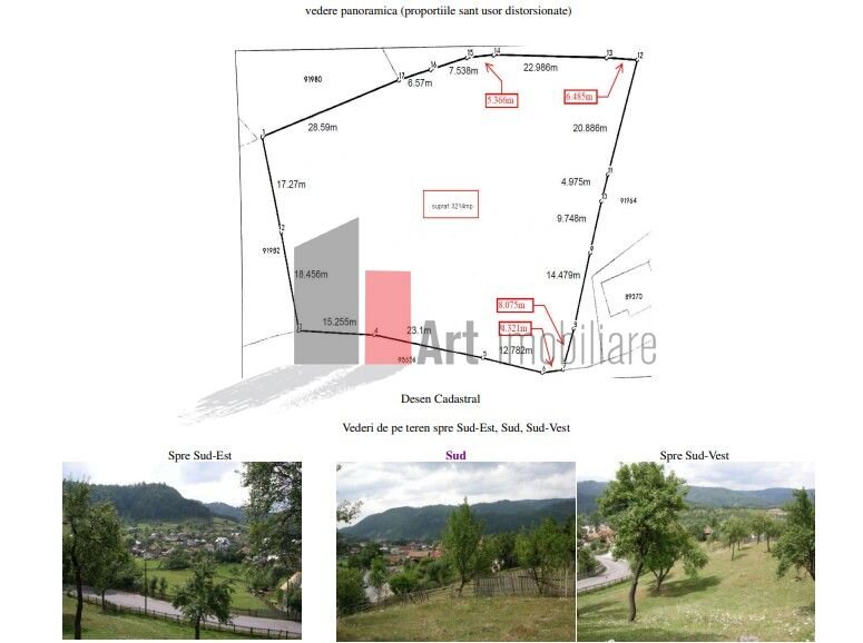 Rucar Teren intravilan 3214 mp  in Rucar cu deschidere 56 m in DN73