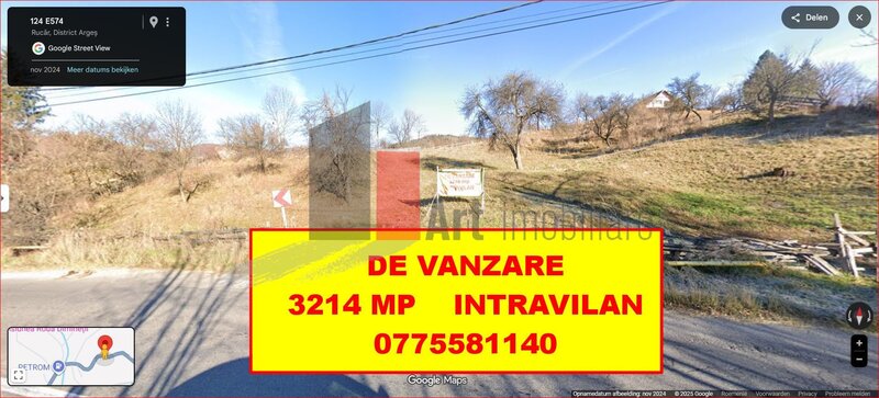 Rucar  Teren intravilan 3214 mp  in Rucar cu deschidere 56 m in DN73