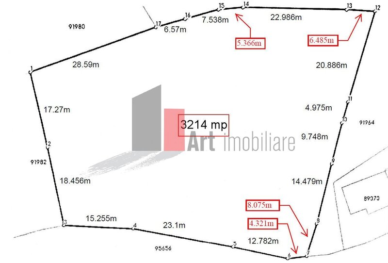 Rucar  Teren intravilan 3214 mp  in Rucar cu deschidere 56 m in DN73