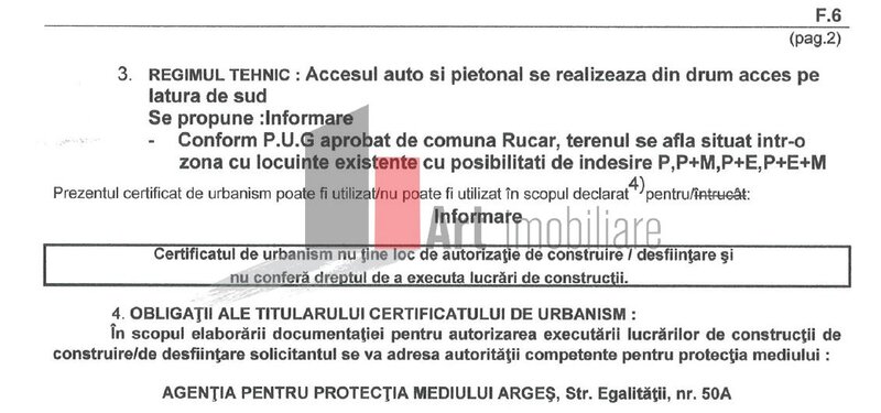 Rucar Teren intravilan 3214 mp  in Rucar cu deschidere 56 m in DN73